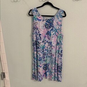 Lilly Pulitzer Blue and Pink Midi Dress